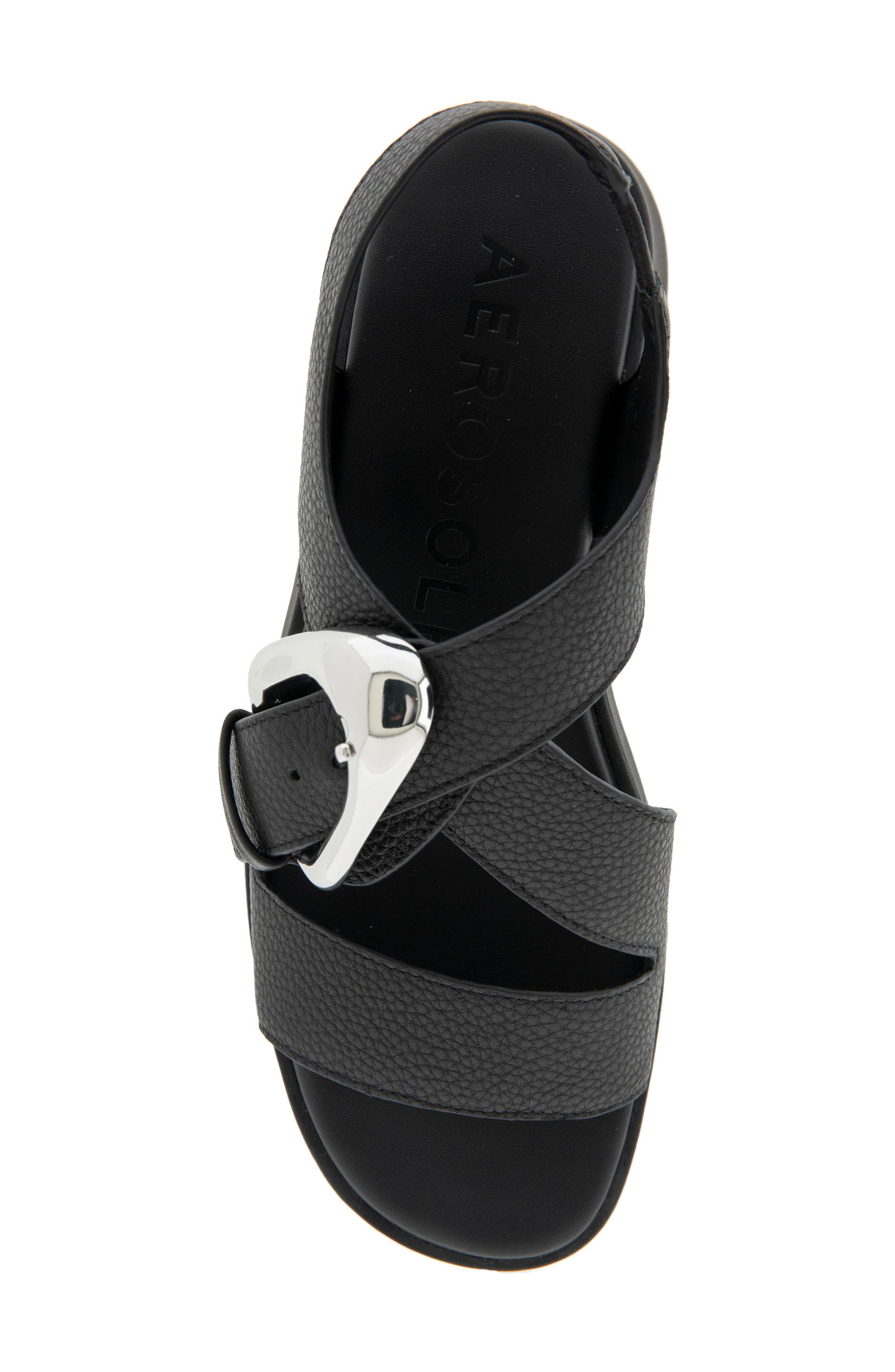 Aerosoles Fez Strappy Sandal, Alternate, color, Black Pebbled Leather