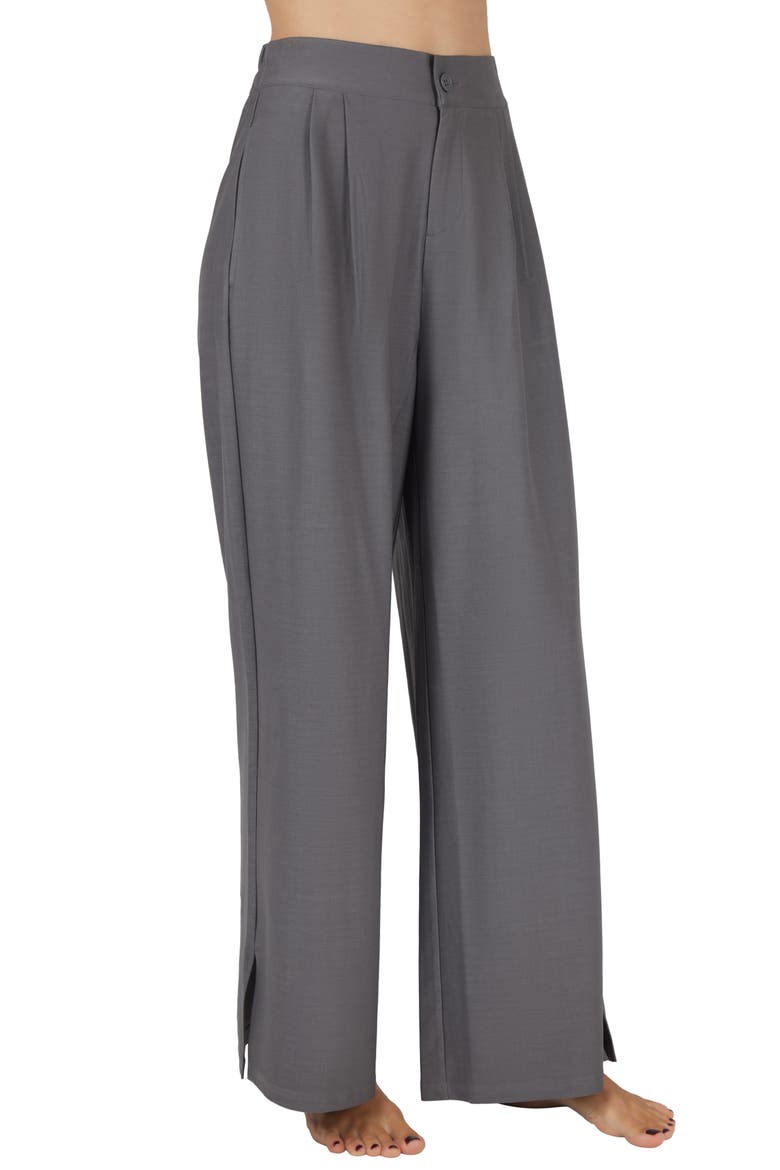 Fifth Ave Wide Leg Stretch Pants, Alternate, color, CHARCOAL