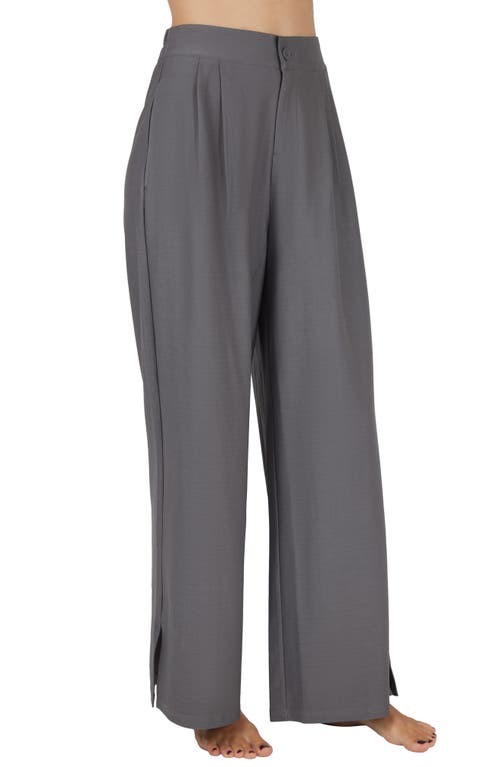 90 Degree By Reflex Fifth Ave Wide Leg Stretch Denim Pants In Charcoal