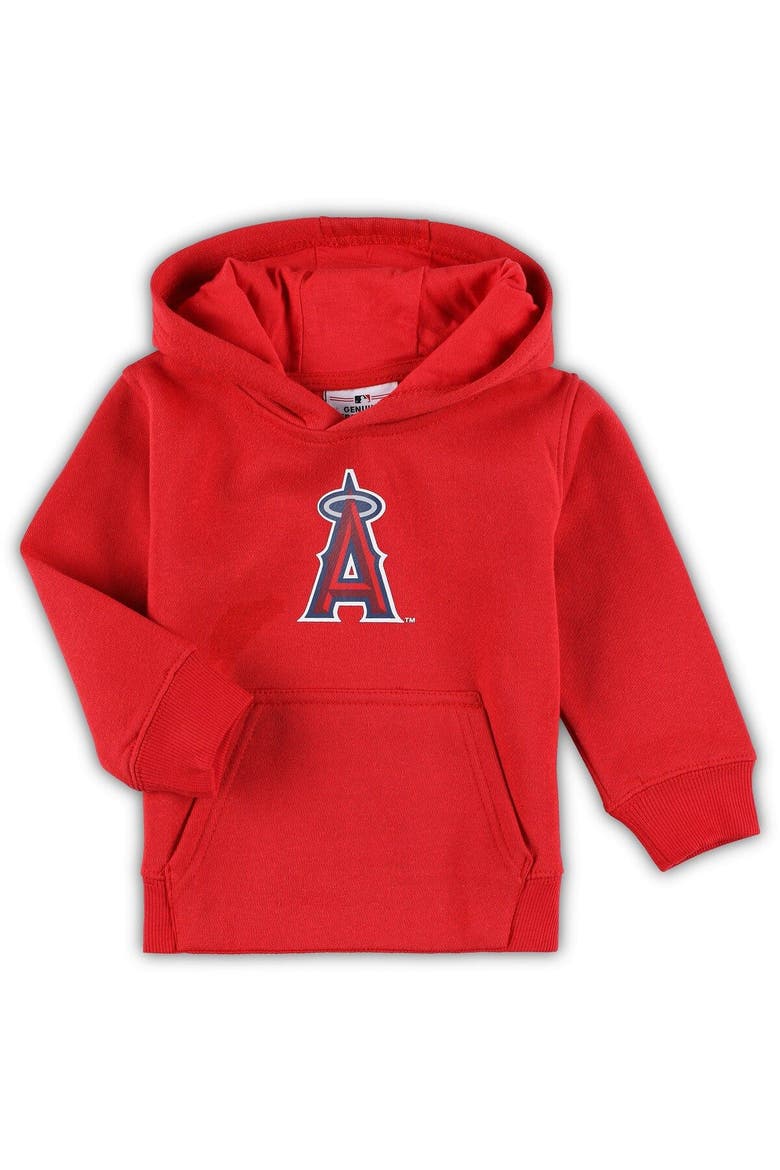 Toddler Red Los Angeles Angels Team Primary Logo Fleece Pullover Hoodie, Main, color, Red