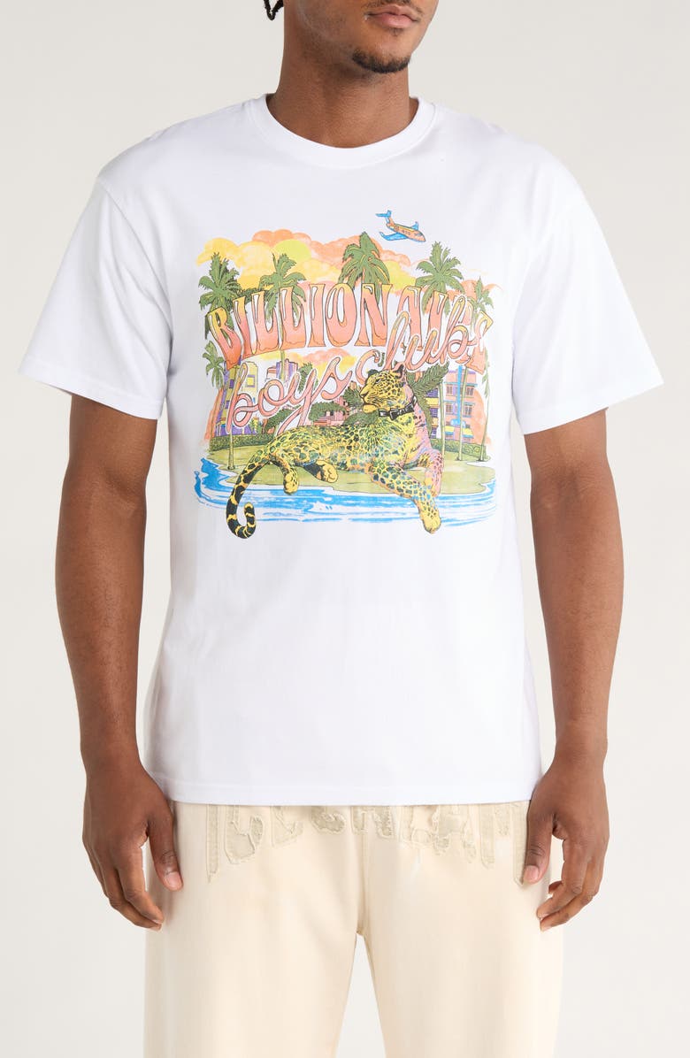 Billionaire Boys Club BB Leopard Graphic T-Shirt, Main, color, White