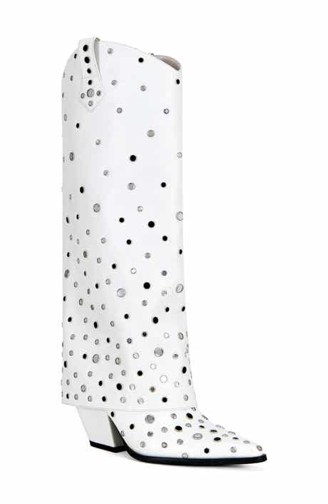 AZALEA WANG Madlock Embellished Western Boot