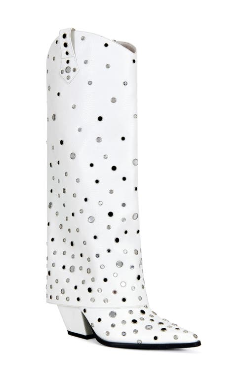 Azalea Wang Madlock Embellished Western Boot In White