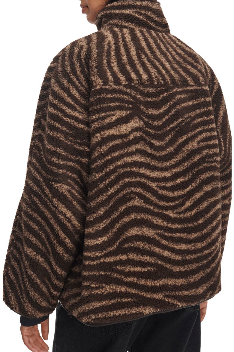 Sun Zebra Print High Pile Fleece Jacket, Alternate, color, BROWN ZEBRA