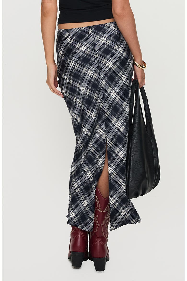 Everlie Plaid Maxi Skirt, Alternate, color, BLUE