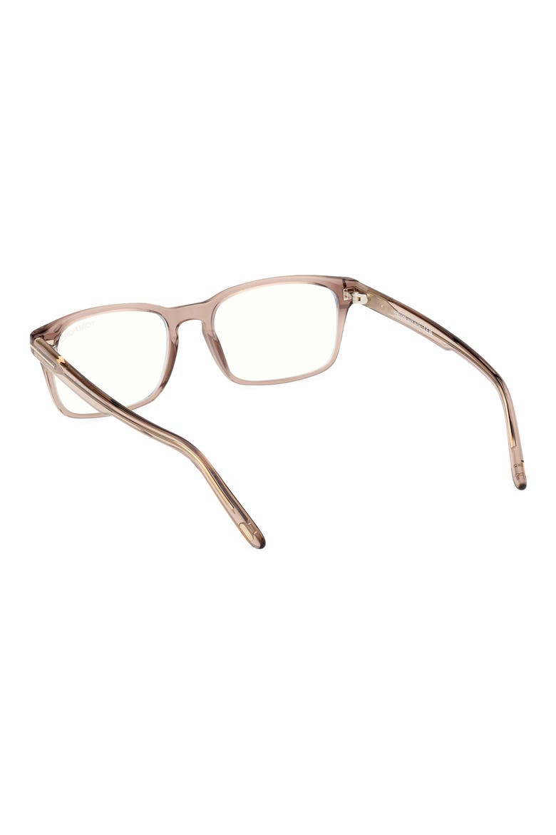 54mm Rectangular Blue Light Blocking Glasses, Alternate, color, LIGHT SAND / T LOGO