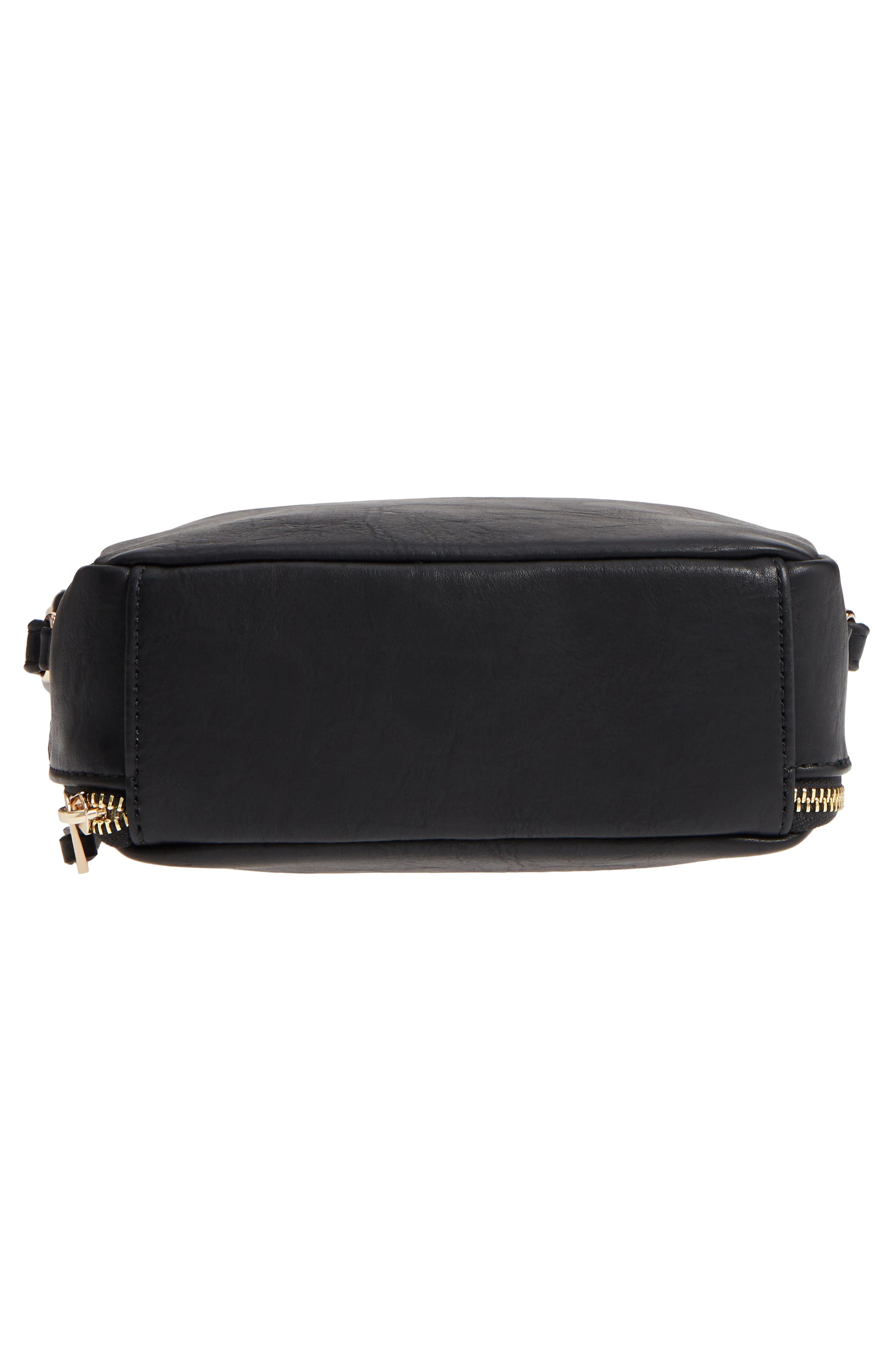 Faux Leather Crossbody Bag, Alternate, color, BLACK