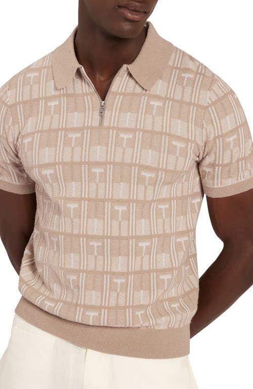 Ted Baker Nappier Quarter Zip Sweater In Neutral