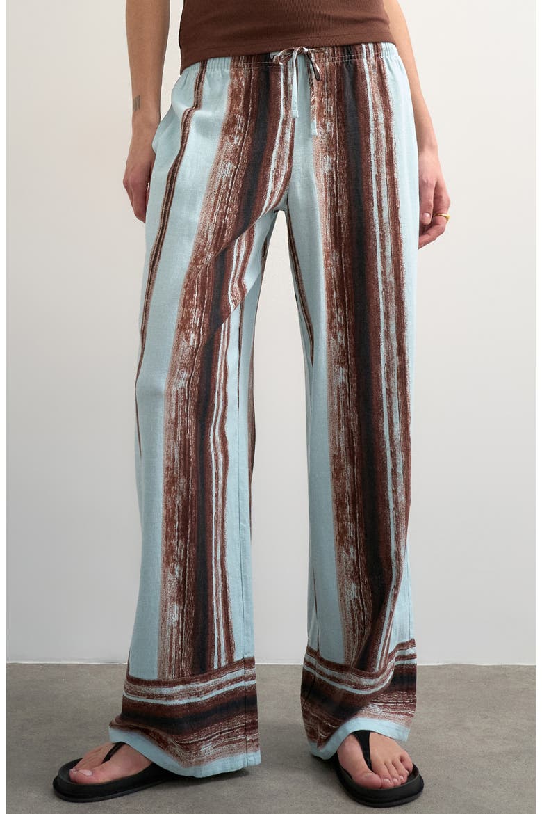 Stripe Linen Blend Pants, Main, color, MULTI