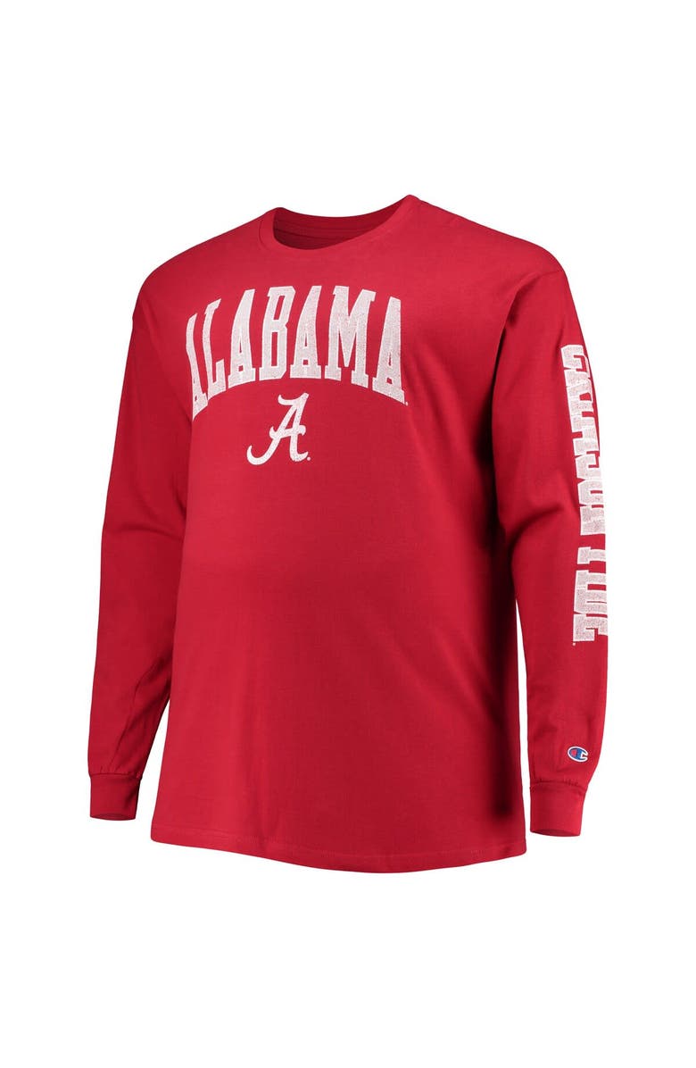 Champion Men's Champion Crimson Alabama Crimson Tide Big & Tall 2-Hit Long Sleeve T-Shirt, Alternate, color, 
