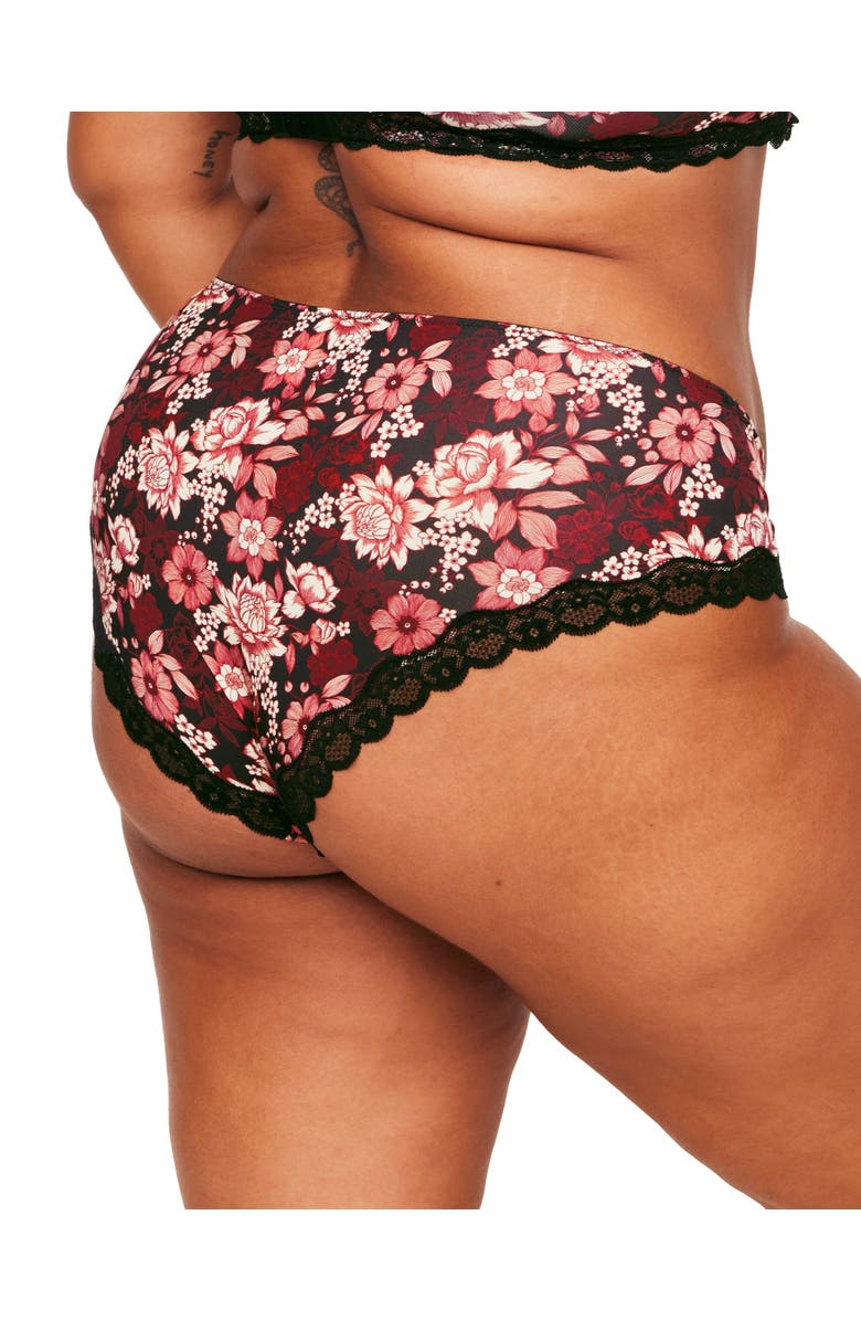 Adore Me Nare Hipster Panties, Alternate, color, Floral Black