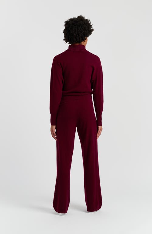 Chinti & Parker Wool & Cashmere Wide Leg Track Pant In Burgundy