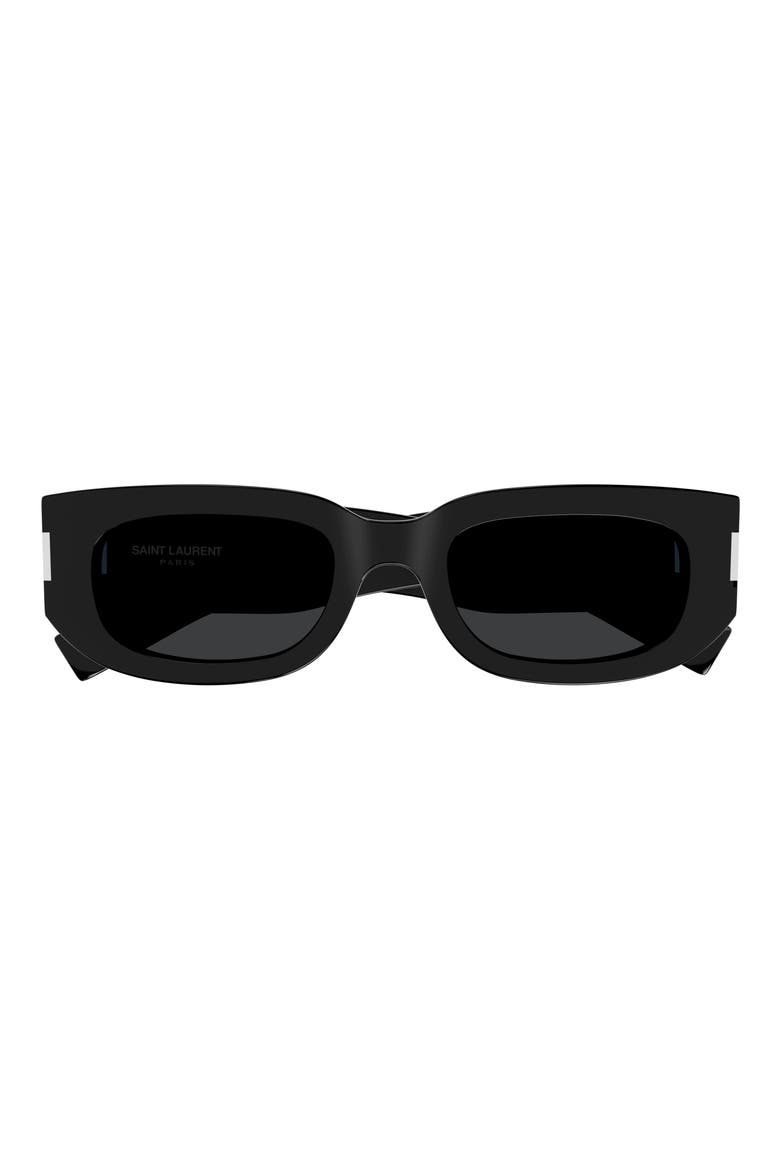 51mm Rectangular Sunglasses, Main, color, BLACK