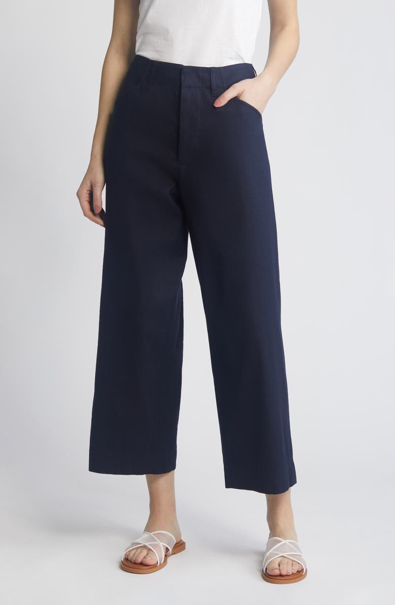 rag & bone Banks Linen Blend Crop Pants, Main, color,
