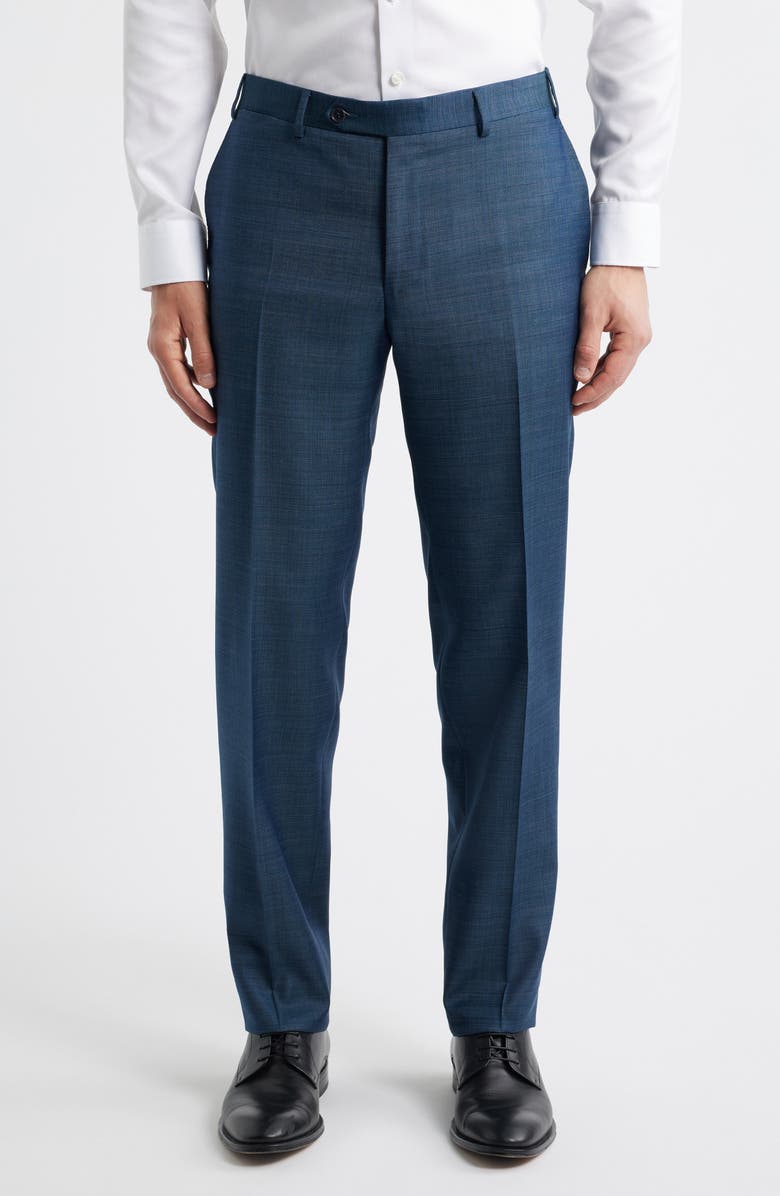 Canali Siena Regular Fit Dark Green Denim Effect Wool Suit, Alternate, color, Dark Green