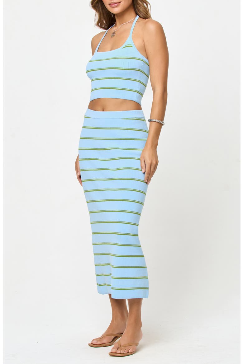 Positano Stripe Halter Rib Crop Cover-Up Top, Alternate, color, BARBADOS STRIPE