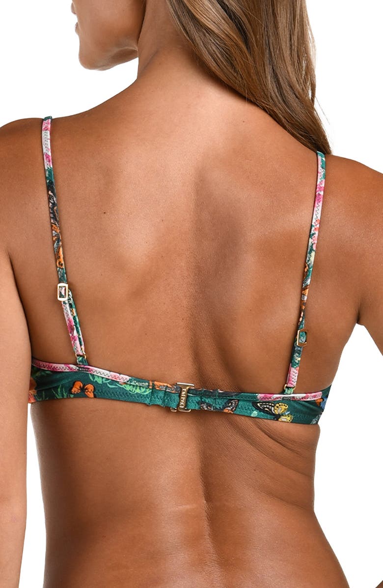 L'AGENCE Yazmin Chardona Bikini Top, Alternate, color, Green Multi