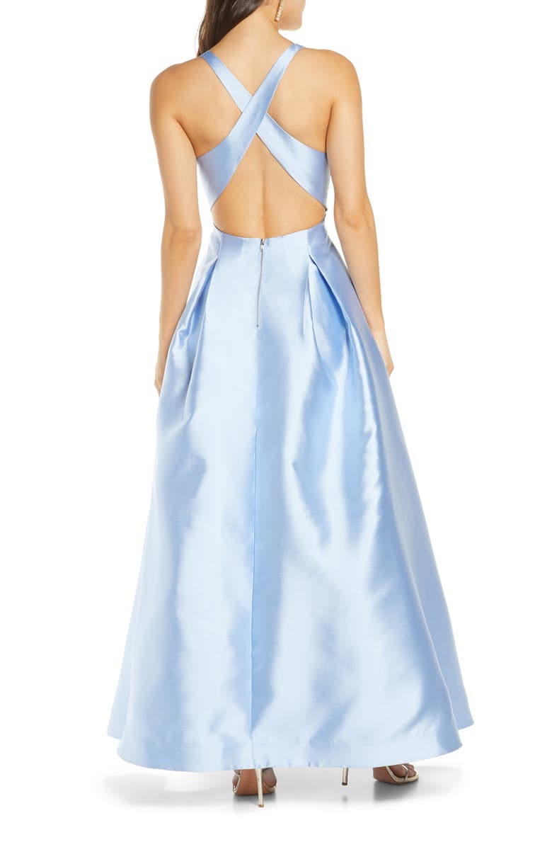 Sequin Hearts Cross Back Mikado Ballgown, Alternate, color, 