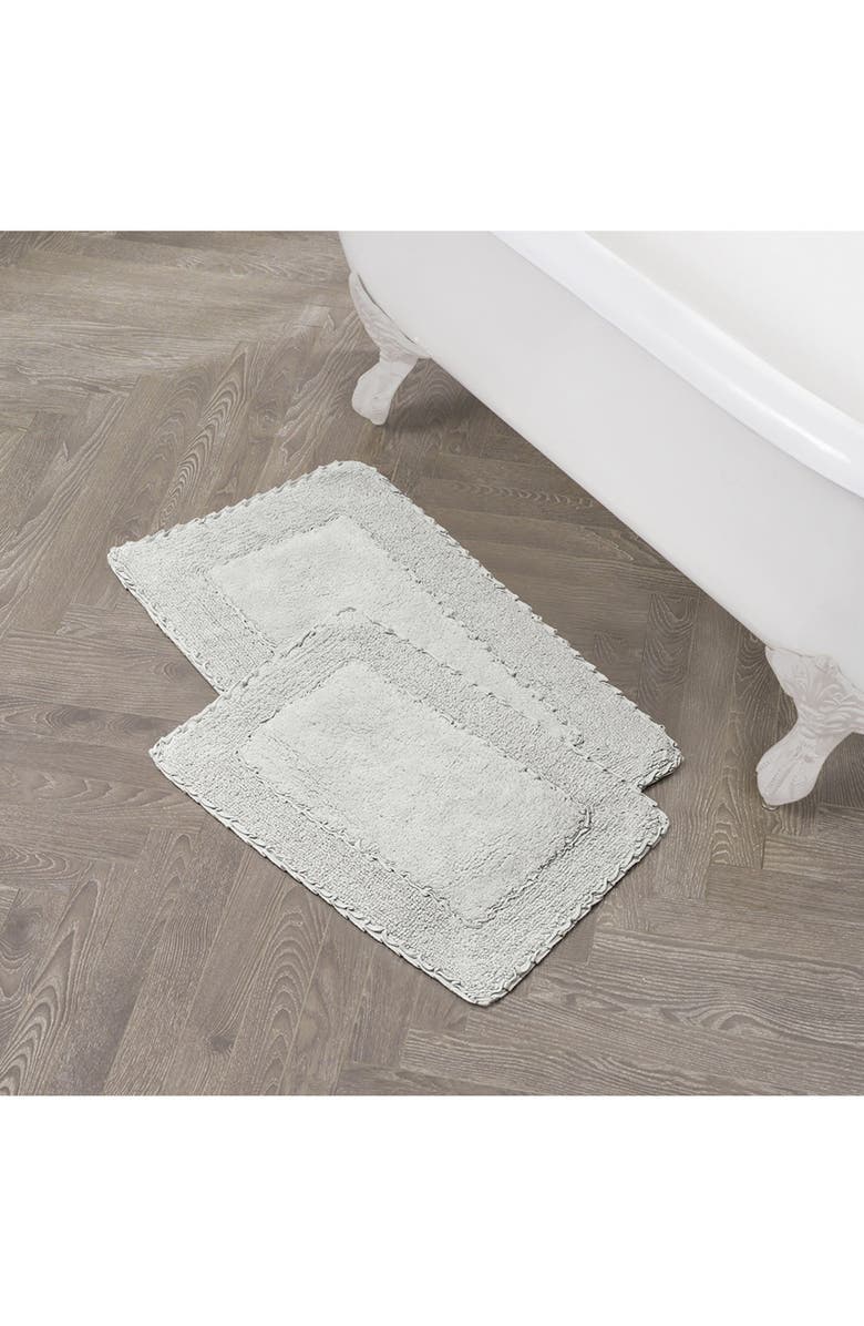Laura Ashley Ruffle Cotton 2-Piece Bath Mat Set, Alternate, color, Light Grey