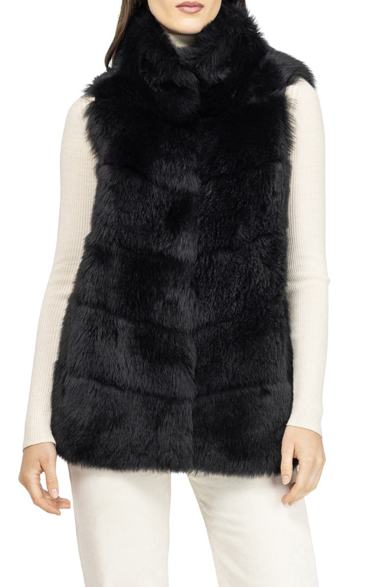 GORSKI Genuine Shearling Vest, Reversible, Main, color, Black/Black