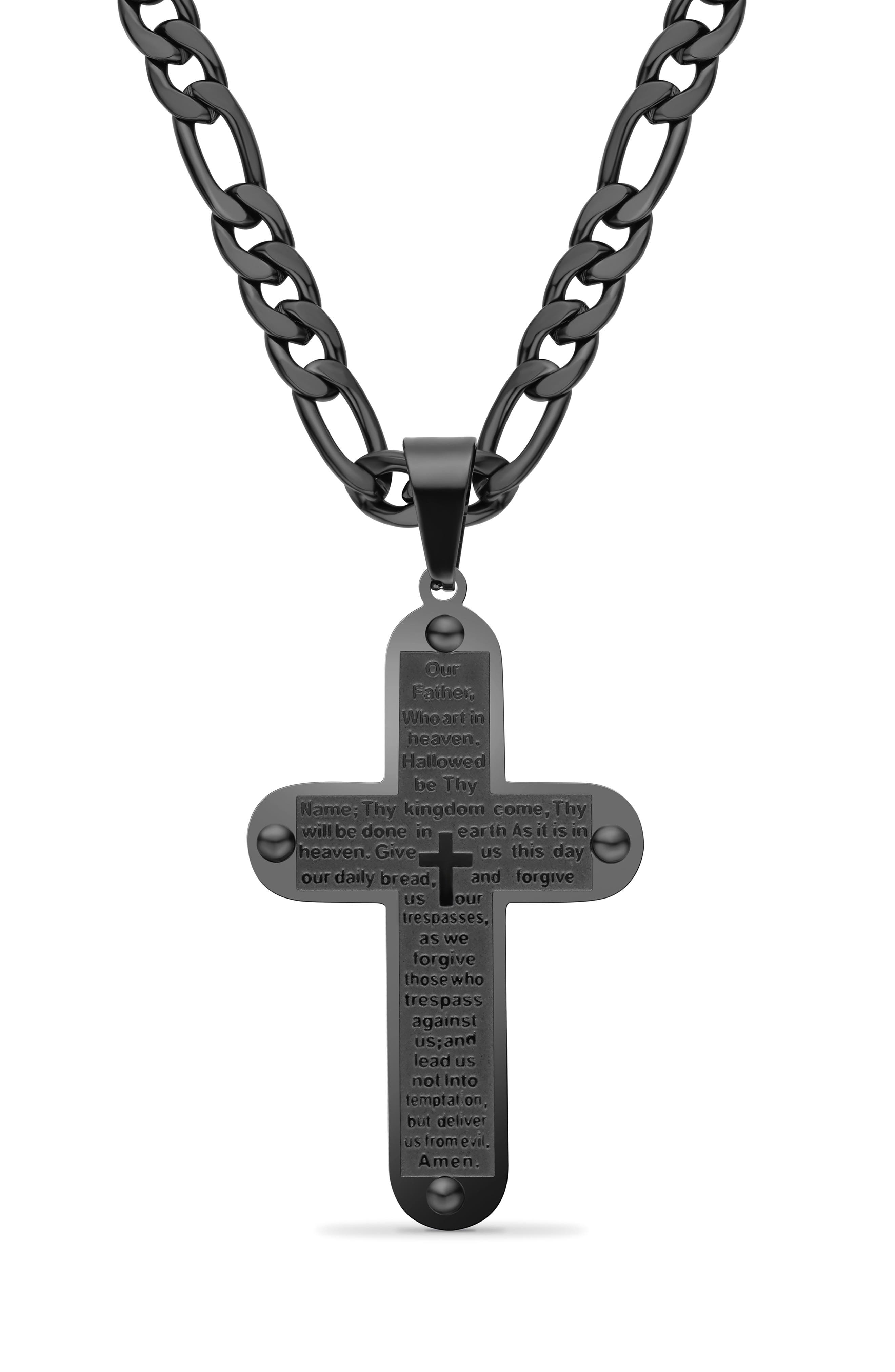 EDFORCE Men's Cross Pendant Necklace