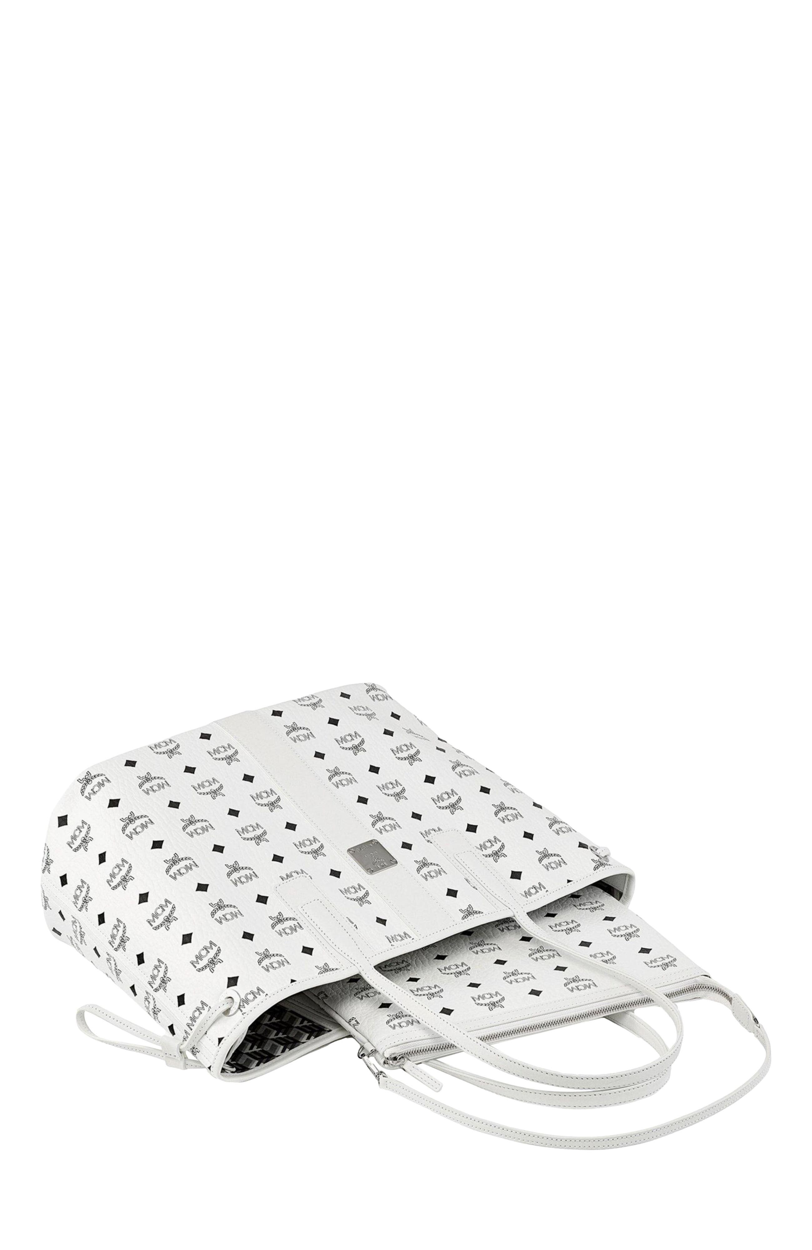 MCM Medium Liz Reversible Shopper, Alternate, color, White