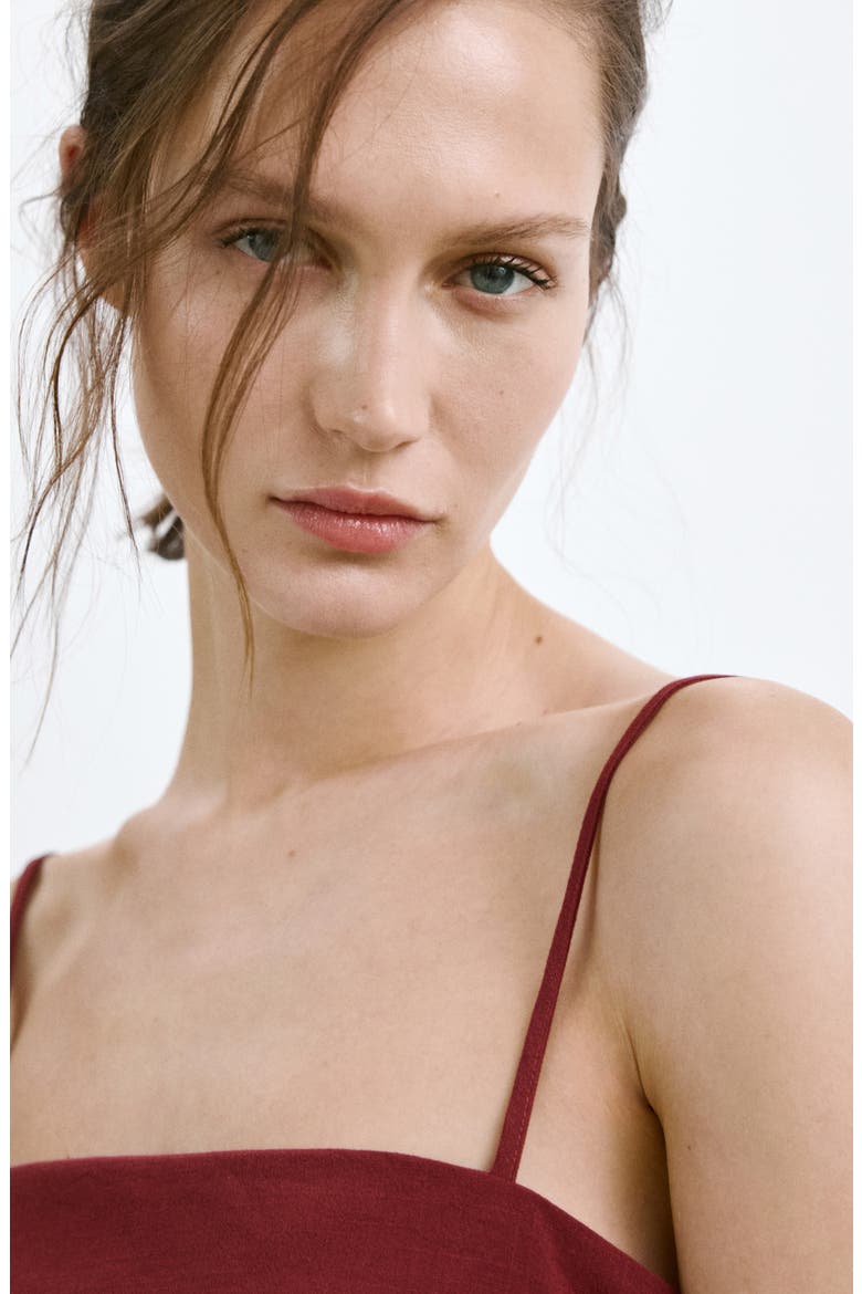 Square Neck Strappy Top, Alternate, color, RED