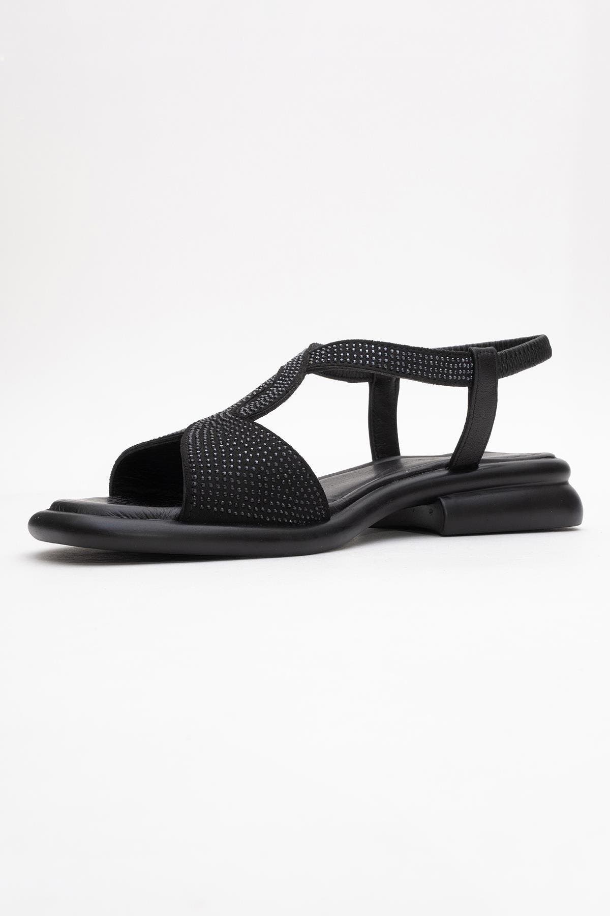 Sieglinde Embellished Leather Sandal, Alternate, color, Black Leather