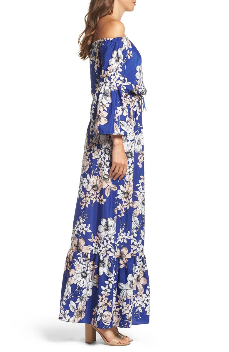 Eliza J Off the Shoulder Floral Maxi Dress, Alternate, color, 