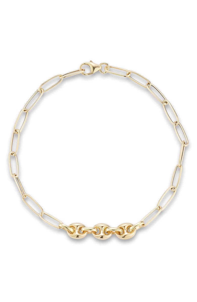 Ember Fine Jewelry Mariner Link Chain Bracelet, Main, color, Gold