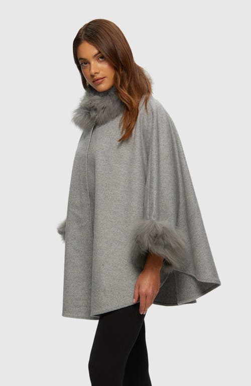 Gorski Wool And Cashmere Cape In Gray