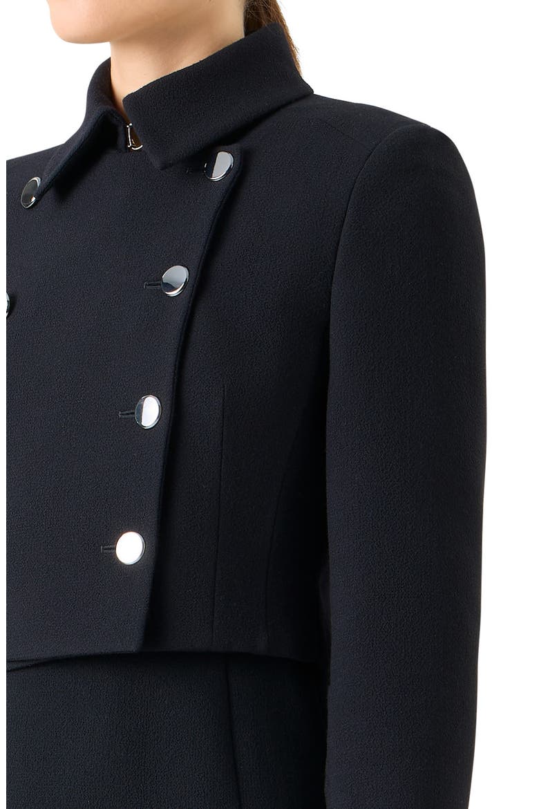 Hevan Double Breasted Wool Crepe Jacket, Alternate, color, BLACK