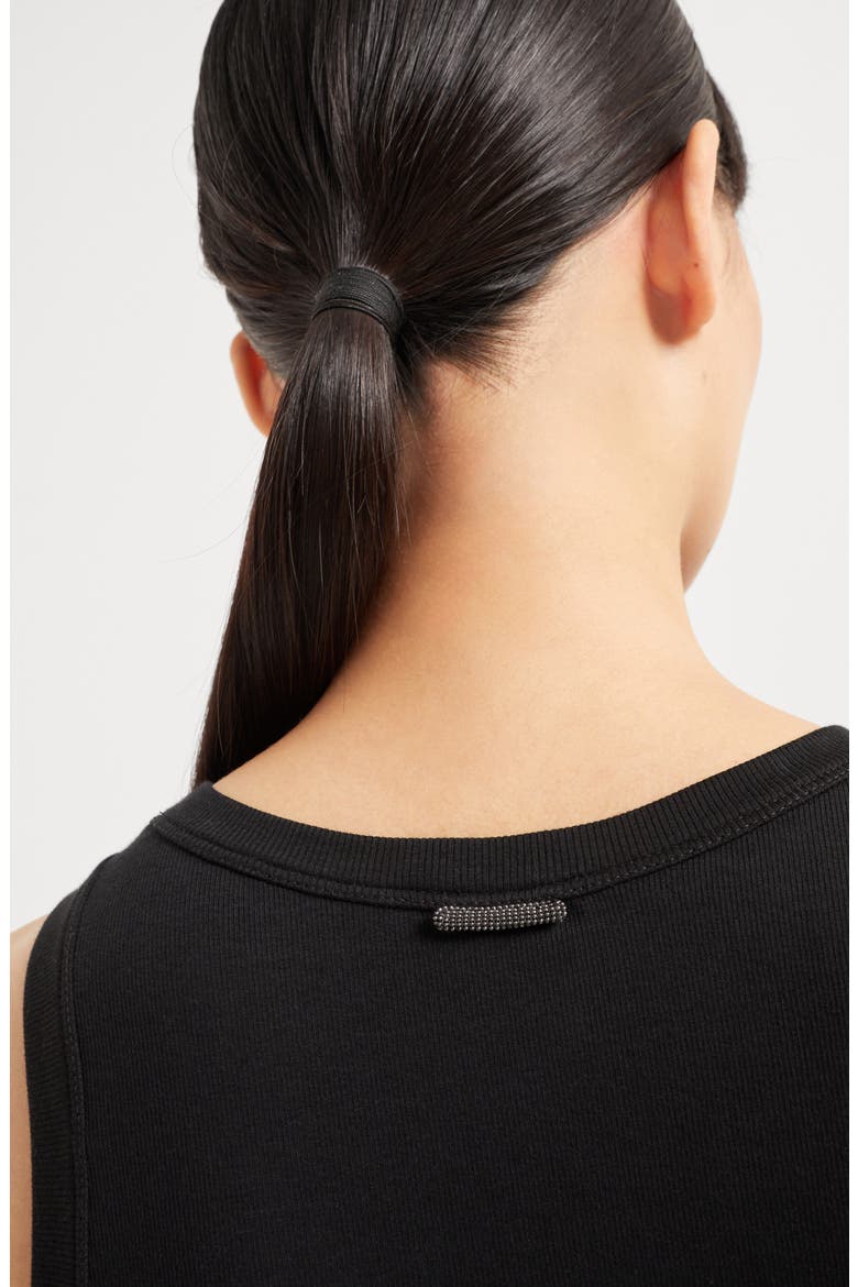 Ribbed jersey top, Alternate, color, Black