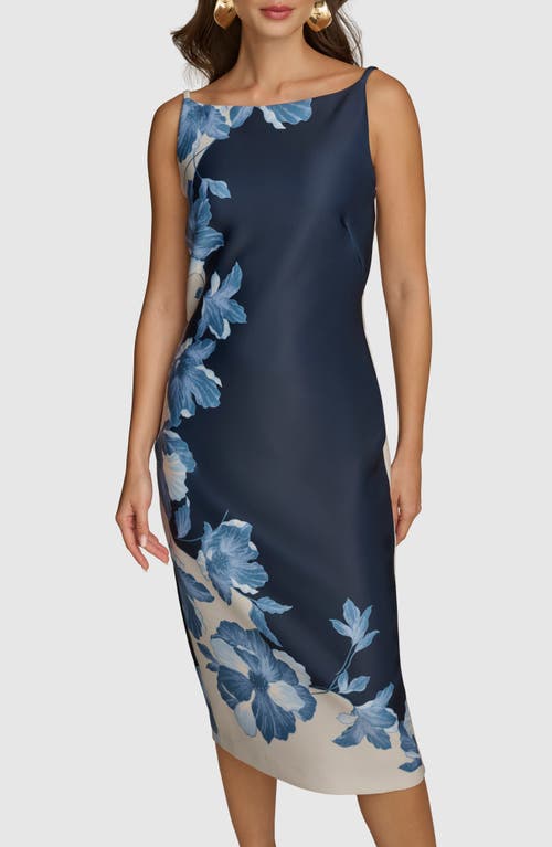 Donna Karan New York Floral Slipdress In Blue