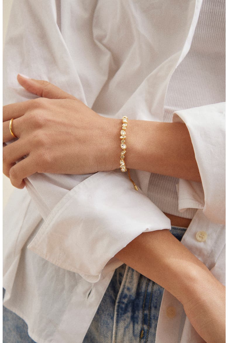 Kayden Pull-Tie Bracelet, Alternate, color, BRASS/ MULTI GLASS CRYSTAL