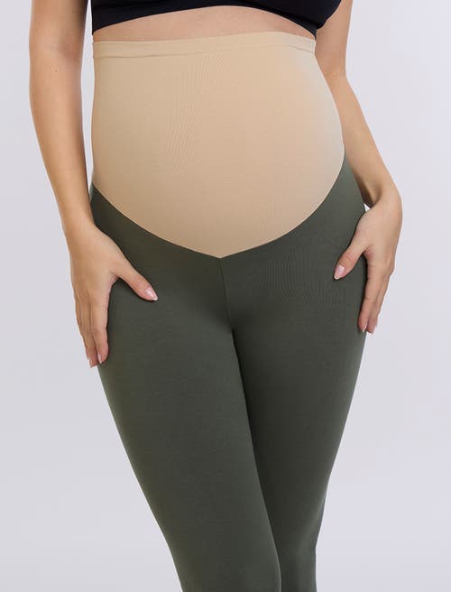 Motherhood Maternity Essential Stretch Secret Fit Over The Belly Maternity Leggings In Green