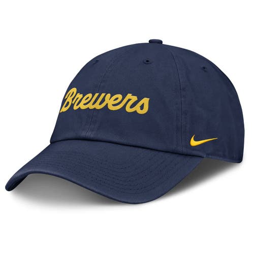 Nike Navy Milwaukee Brewers Club Adjustable Hat