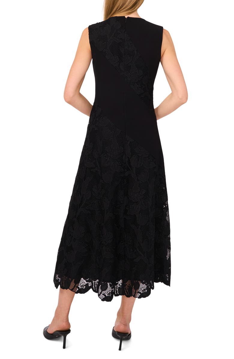 Ted Baker Guipure Lace Appliqué Midi Dress, Alternate, color, Rich Black