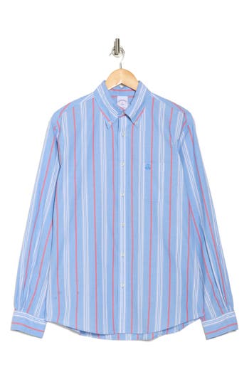 Brooks Brothers Long Sleeve Sport Fit Button-down Shirt In Regatta Stripe