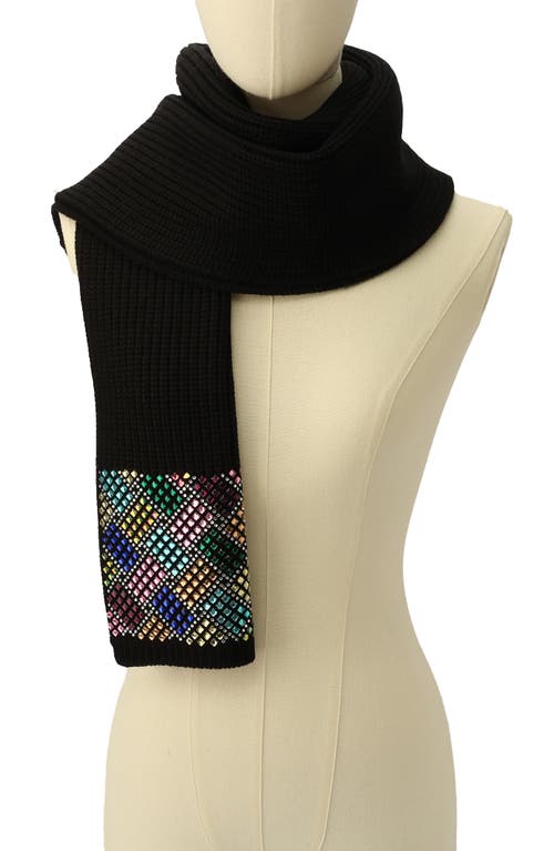 Kurt Geiger London Crystal Embellished Scarf In Black