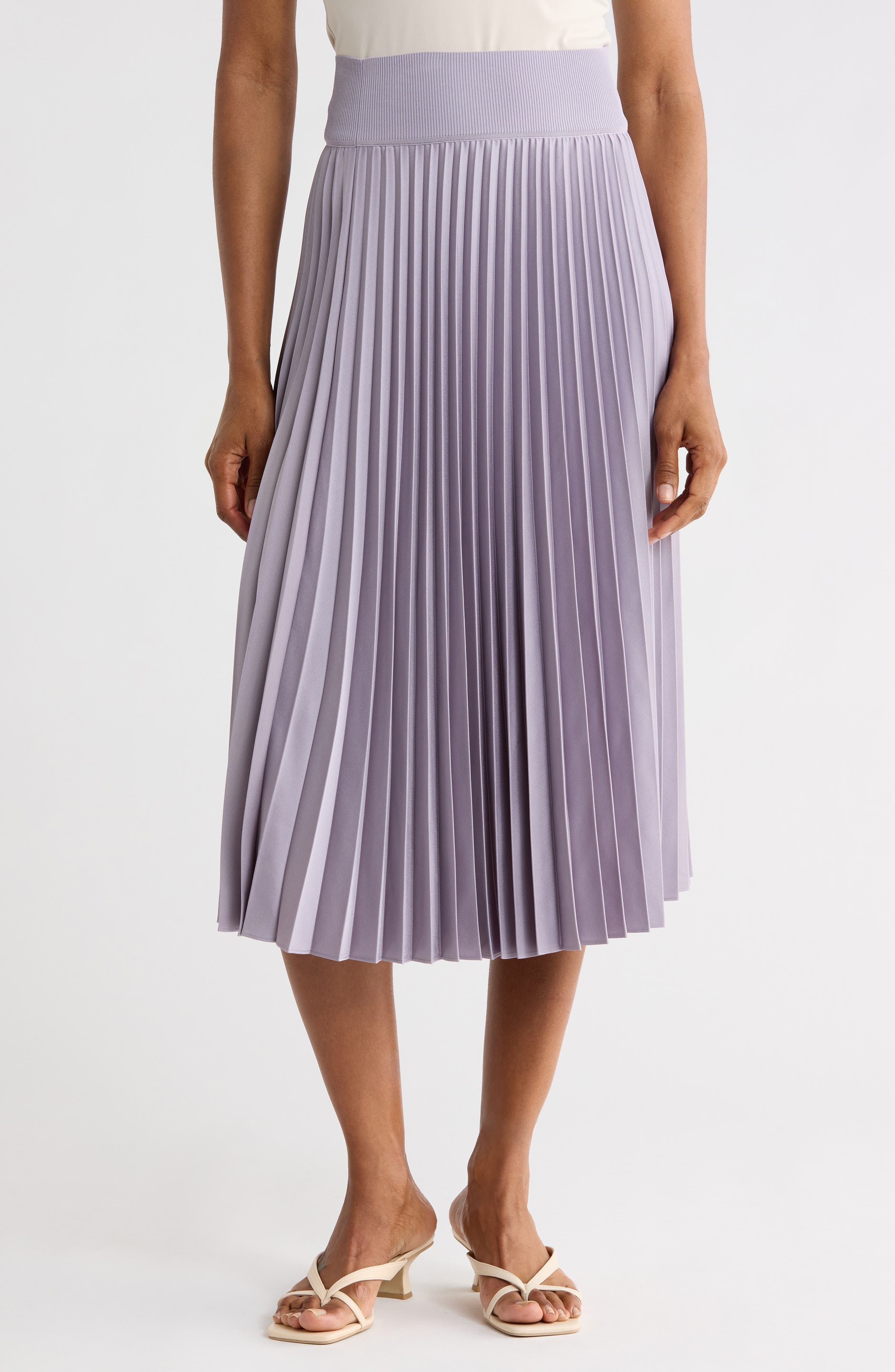 Dorothea Ribbed Pleated A-Line Skirt