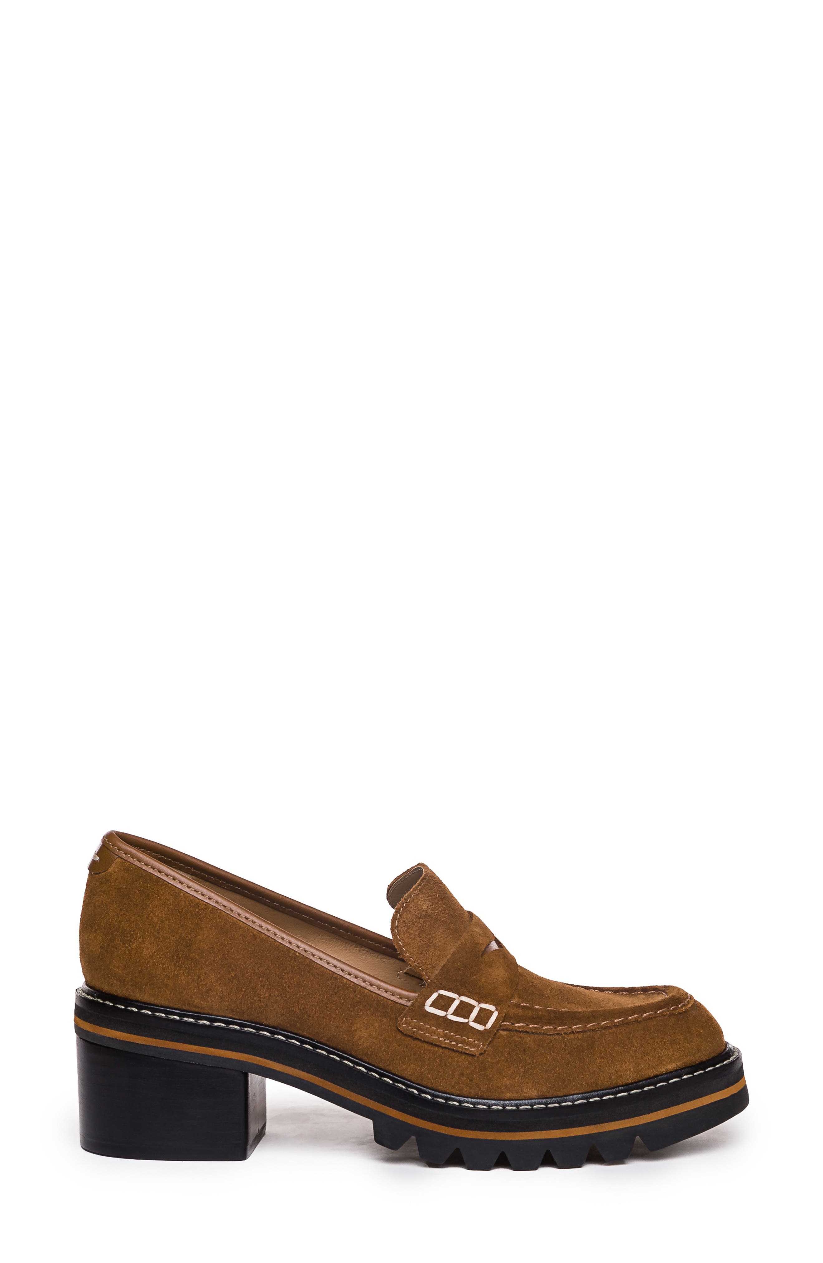 Bernardo Selma Leather Loafer Pump, Alternate, color, TOBACCO