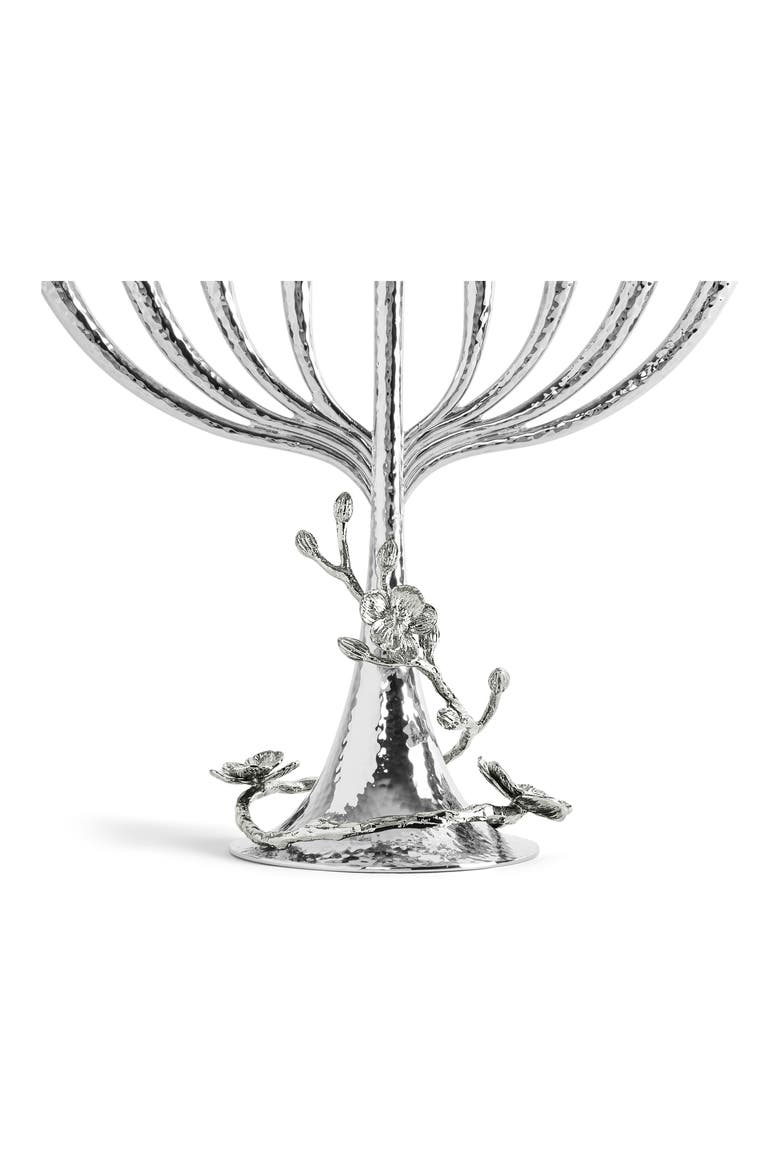 White Orchid Menorah, Alternate, color, SILVER