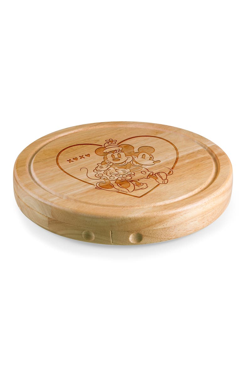 x Disney® Mickey & Minnie Mouse Swivel Cheese Board & Tools Set, Alternate, color, BROWN
