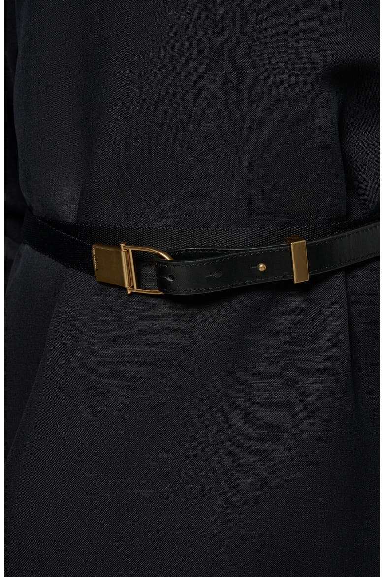 Belted Long Sleeve Polo Dress, Alternate, color, BLACK - BLK