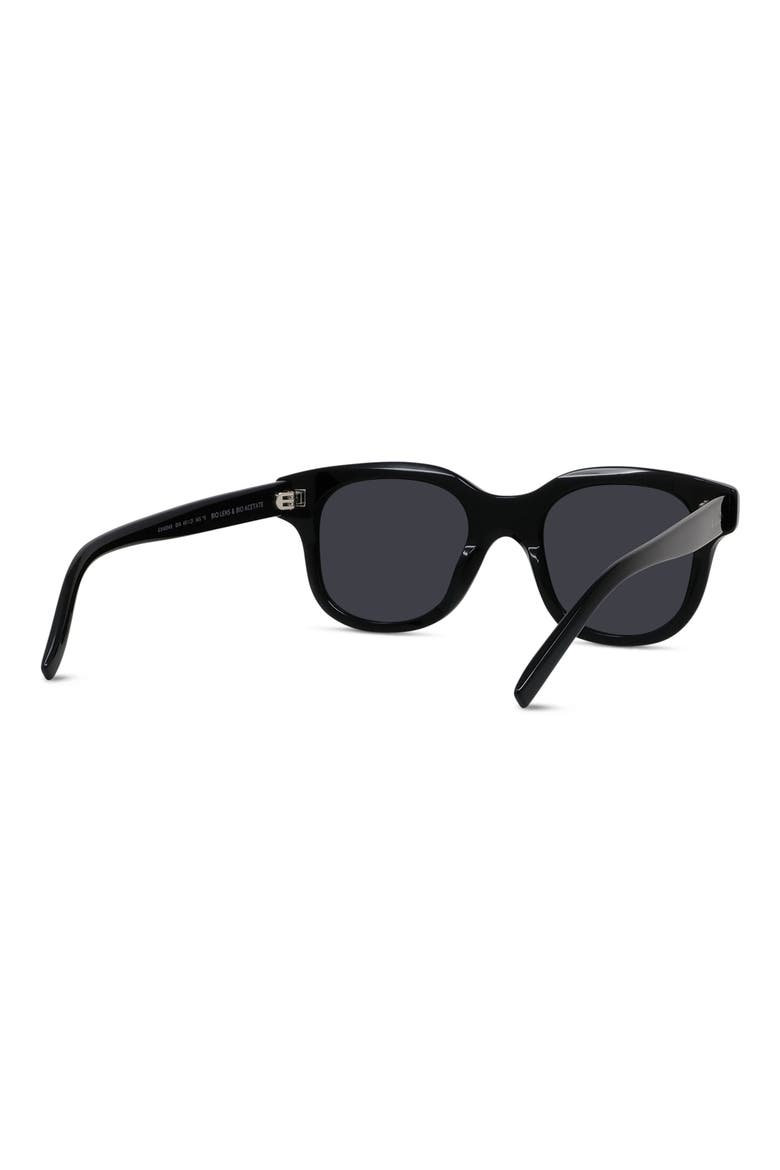 49mm City Geometric Sunglasses, Alternate, color, SHINY BLACK / SMOKE