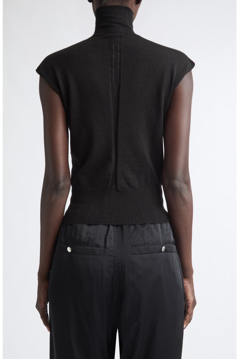 Cap Sleeve Wool Turtleneck Sweater, Alternate, color, BLACK