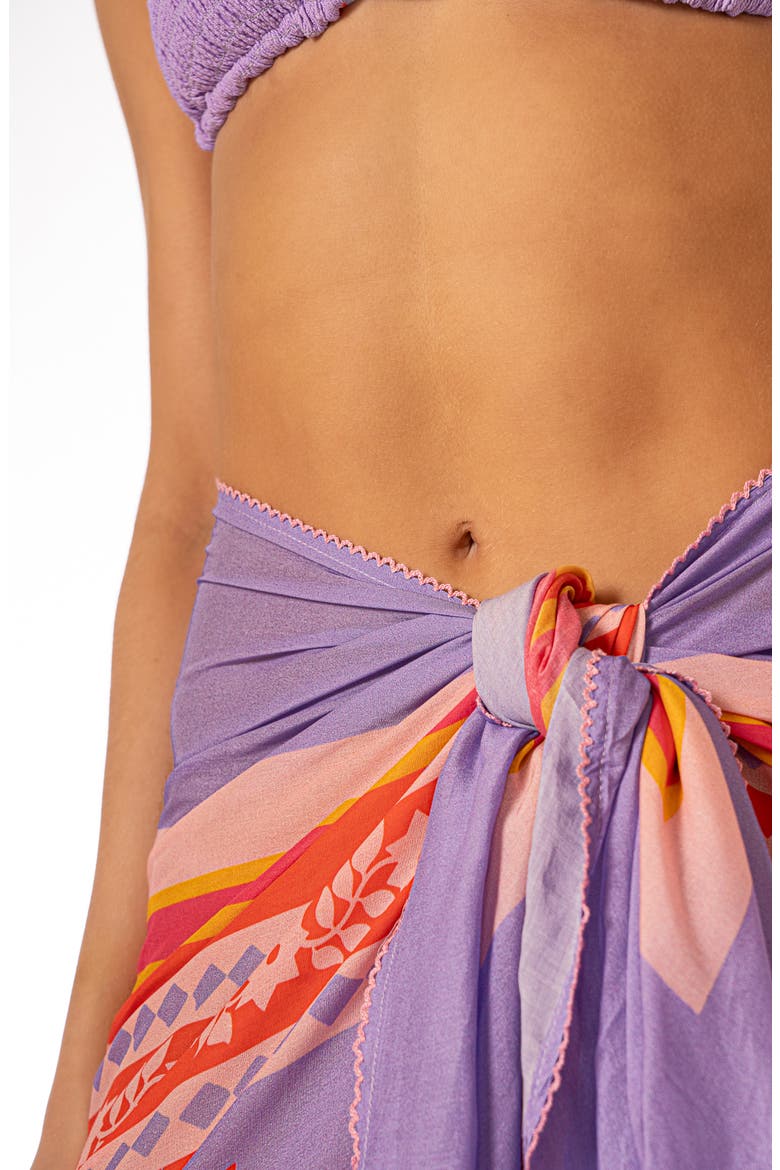 Lavender Dream Isla Cover-Up Pareo, Alternate, color, BRIGHT PURPLE