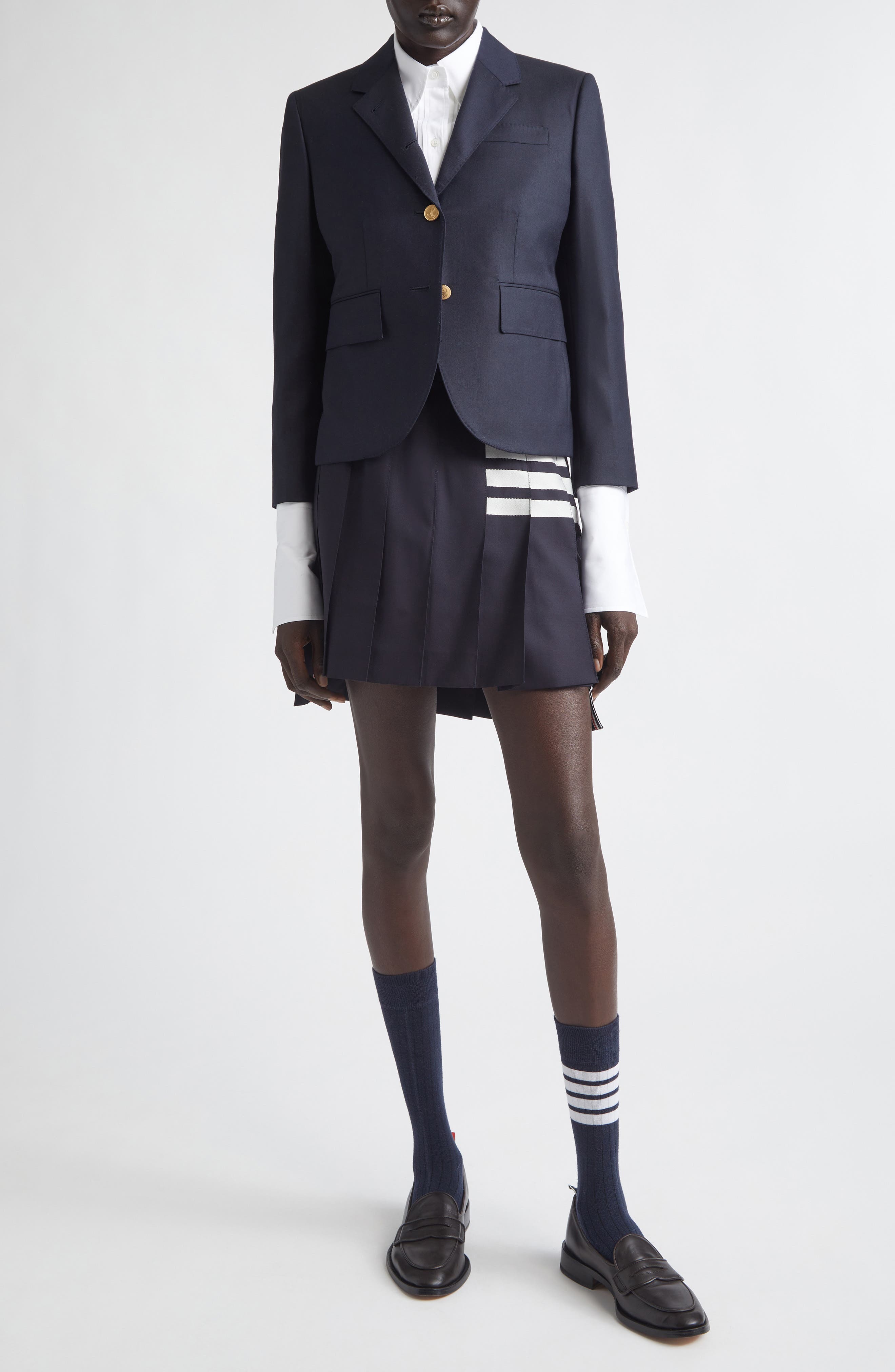 Drop Back Pleated Wool Miniskirt - image 4