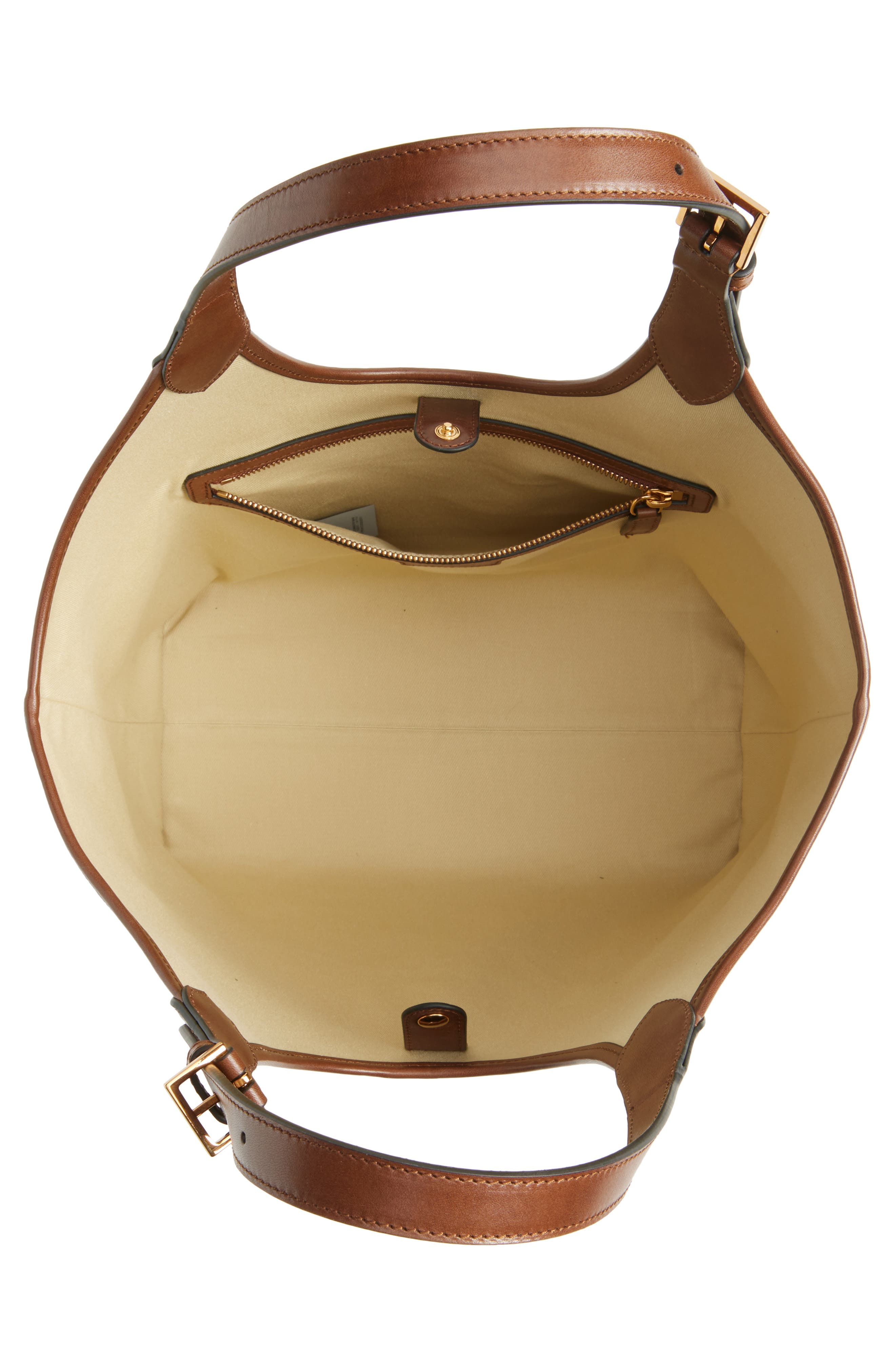 Versace Medium La Medusa Denim Tote, Alternate, color, Denim Brown Gold